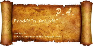 Prodán Anikó névjegykártya